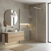 Dušo Sienelė Rea Flexi Transparent 100 Brushed Gold 120X100X195CM