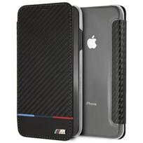 BMW anglies dėklas su trispalve juostele iPhone XS Max - juodas