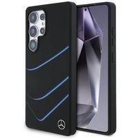 Mercedes Silikoninis Kontrastingos kreivės Magnetinis dėklas Samsung Galaxy S25 Ultra - juodas