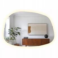 LED apšviestas netaisyklingas asimetriškas „Glamour“ makiažo veidrodis 90,9 x 66cm