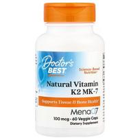 Natūralus vitaminas K2 MK7 su MenaQ7, 100 mcg - 60 v kapsulių
