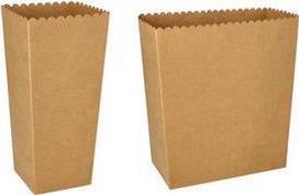 PAPSTAR Popcorn-Box Pappe pure eckig, 1.300 ml Maße: (B)70 x (T)70 x (H)197 mm - 1 Stück (89262)