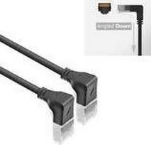 ACT Black 5 meters U/FTP CAT6A LSZH Slimline patch cable with RJ45 connectors 90? angled down to 90? angled down (DA5905)