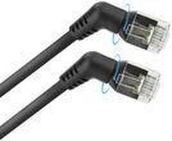 ACT Black 2 meters U/FTP CAT6A Slimline patch cable with angled 360? rotatable RJ45 connectors (DD1902)