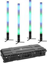 EUROLITE Set 4x AKKU IP Pixel Tube 360° PRO CRMX + Kunststoffcase IP65