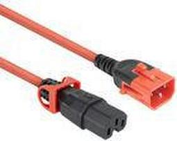 ACT Powercord C14 IEC Lock+ Dual Locking - C15 IEC Lock+ red 3 m, PC3877 (PL0063)