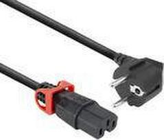 ACT Powercord Schuko CEE 7/7 male (angled) - C15 IEC Lock+ black 2 m, EL604S (PL0092)