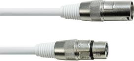 EUROLITE DMX Kabel XLR 3pol. 3m weiß – abgeschirmtes Steuerkabel für Bühnenbeleuchtung