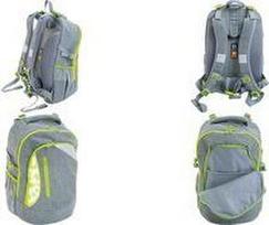 EBERHARD FABER Schulrucksack X-Style, grau/grün für Kinder/Teenager von 9 - 16 Jahren, aus Polyester, - 1 Stück (577627)