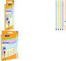 BIC Kugelschreiber Cristal Pastel, sortiert, 10er Blister Strichstärke: 0,32 mm, sechseckig, Schaft und Kappen in - 1 Stück (303183)