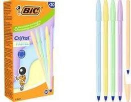 BIC Kugelschreiber Cristal Pastel, Strichfarbe: blau, 20er Strichstärke: 0,32 mm, sechseckig, Schaft und Kappen in - 1 Stück (302550)