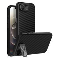 Nillkin CarboProp magnetinis dėklas su kameros dangteliu ir stovu, skirtas iPhone 16e / 17e, juodas