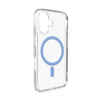 Puro Lite Mag TPU+PC dėklas suderinamas su MagSafe iPhone 17 - skaidrus su mėlynu žiedu