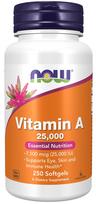 NOW FOODS vitaminas A 25000 TV - 250 kapsulių