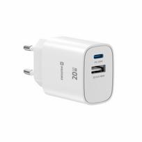 Swissten Edge GaN Travel Charger, GaN USB-C PD 20W plus USB-A 18W QC