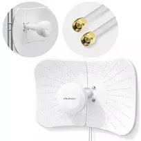 Qoltec 4G 5G LTE Parabolic Antenna | 2x19dBi | directional | external | 1710–2700 MHz | 3300–4200 MHz | N Female connector | waterproof | 5m