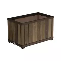 Keter Deco Rectangle Planter, Walnut Flower Pot