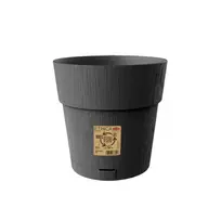 stefanplast Flower pot with tray, Ethica, Ø25x25cm, grey