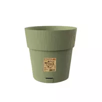 stefanplast Flower pot with tray, Ethica, Ø25x25cm, green
