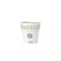 stefanplast Flower pot with tray, Gaia, Ø15x15cm, white