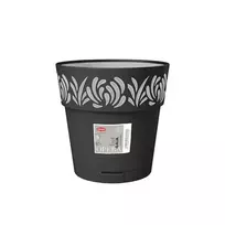 stefanplast Flower pot with tray, Gaia, Ø25x25cm, black