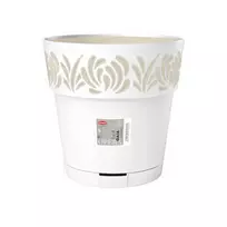 stefanplast Flower pot with tray, Gaia, Ø30x29cm, white