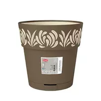stefanplast Flower pot with tray Gaia Ø30x29cm brown