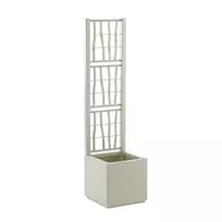 stefanplast Flower box square with grid Ethica, 36x36x140cm, white
