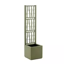 stefanplast Flower box square with grid Ethica, 36x36x140cm, green