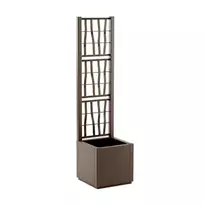 stefanplast Flower box square with grid Ethica, 36x36x140cm, brown
