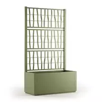 stefanplast Flower box with grid Ethica, 80x36x140cm, green