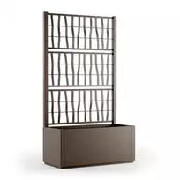 stefanplast Flower box with grid Ethica, 80x36x140cm, brown
