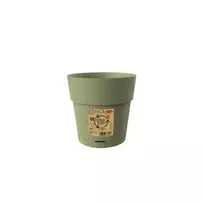 stefanplast Flower pot with tray, Ethica, Ø15x15cm, green
