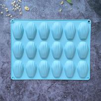 1pc 18 Cavity Madeleine Silicone Cake Mold Shell shaped Chocolate Cookie Biscuit Mould Handmade Silicone Bakeware Tools pink