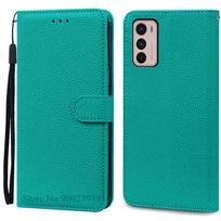 G42 dėklas Motorola G42 4G telefonui, piniginė, odinis atverčiamas dėklas Motorola Moto G42 4G telefonui, minkštas knygos tipo dėklas Coque Fundas Etui For Motorola G42 4G žalsvai mėlyna