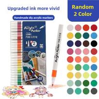 Lovely Quick Dry Acrylic Paint Pens Waterproof Fine Tip for Canvas Wood Glass DIY Art Drawing Ergonomic Design for Adults Students Gif