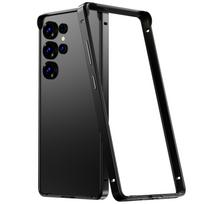 Aliuminio lydinio rėmelis Samsung S26 Ultra/S24 Plus/S25 telefono dėklui - Apsauginis dangtelis nuo kritimo S26 juoda