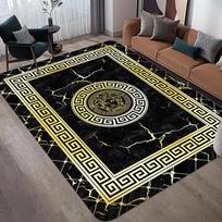 Black Gold Marble Carpet for Living Room Decorations Sofa Table Large Area Rugs Hallway Balcony Long Floor Mat Anti-slip Doormat 40x60cm