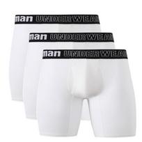 3 vnt. Vyriški apatiniai Kelnaitės Apatiniai kelnaitės tarpkojo varstomos sportinės boksinės kelnaitės Didelio dydžio ML XL XXL XXXL 4XL 5XL 6XL 7XL M balta