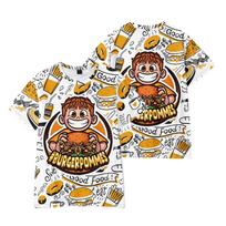 10 spalvų juokingas Burgerpommes ICrimax marškinėliai moterims vyrams, apvalia kaklo iškirpte, laisvalaikio, unisex, gatvės stiliaus mados tee XS balta
