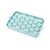 Sphere Silicone Ice Cube Tray with Lid Easy-Release Round Ball Mold for Whiskey Cocktails BPA-Free Stackable Chocolate Jelly Mold šviesiai žalios spalvos