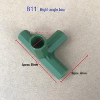 Right-Angle Three-Way Greenhouse Heating Tent Connector for Gardening Tools. blue