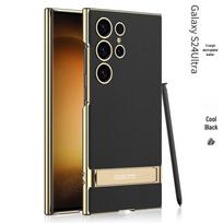 GKK Galvanizuotas Odinis Laikiklis Telefono Dėklas S24 Ultra - Atsparus Kritimui Su Tiksliais Išpjovomis S24 Ultra brown