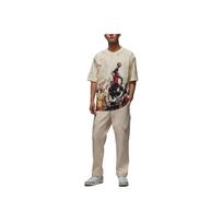 Jordan 85 Air Raštas Madingas apvalios apykaklės megztukas trumpomis rankovėmis T-shirt Vyriški T-shirts Sail Legendinis-Šviesiai rudas Akmens raudonumo HJ2363-133 M