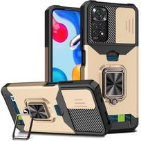 Redmi 14C/Note 14 Pro Drop-proof Case with Card Slot & Ring Holder Redmi Note 13 Pro 5G/Poco X6 auksas