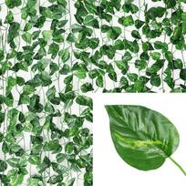 4.4/11M Artificial Plant Green Ivy Leaf Garland Fake Plant Creeper Hanging Vine Outdoor DIY Garden Wall Wedding Party Home Decor 4.4M-2 Strings