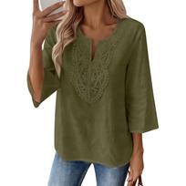 Women's 3/4 Sleeve Shirts Graphic Tees Shirts Casual Basic Tops Pullovers L armijos žalia spalva