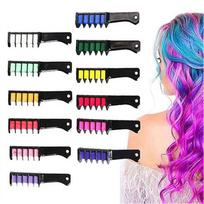 10 Colors Hair Chalk Comb Set Washable Temporary Hair Color Safe Material Colorful Makeup for Girls Parties & Holidays Gift