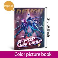 Nauja 36 puslapių K-Pop Demonas Medžiotojų Iliustruota Knyga 24*17cm Anime Aplinkos Linijinių Piešinių Spalvinimo Knyga Vaikų Albumas Spalvinimui