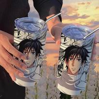 Jujutsu Kaisen Yuji Puodelis 500 ml Satoru Gojo Nerūdijančio Plieno Kelioninis Termosinis Puodelis Su Izoliuotu Šiaudeliu Kavos Puodelis Dovana Vaikams 420 Ml Capacity